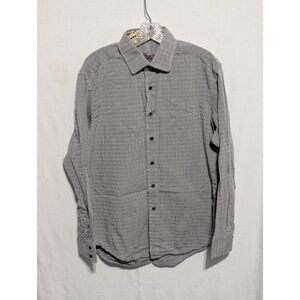 Robert Graham Button Up Flip Cuff Gray Shirt Men's Size Medium